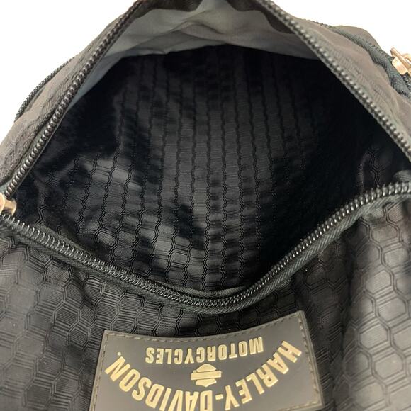 Harley Davidson Motorcycles Black Crossbody Bag Zipper Pockets - Picture 7 of 7